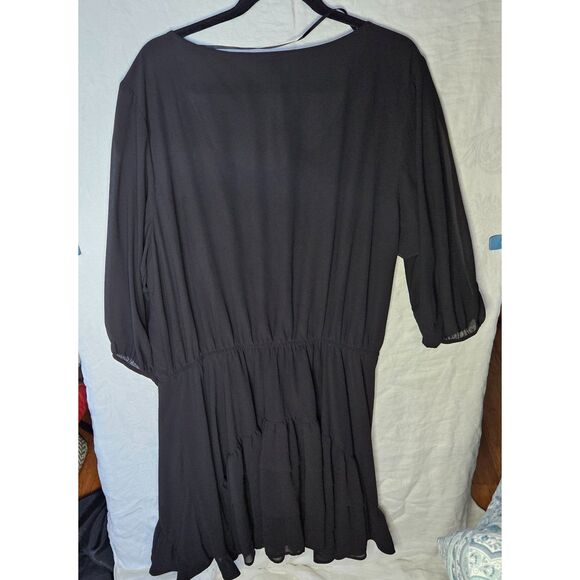 ARIAT Western Wear Layered Black Open Sleeve Dress Size XL - Picture 4 of 8